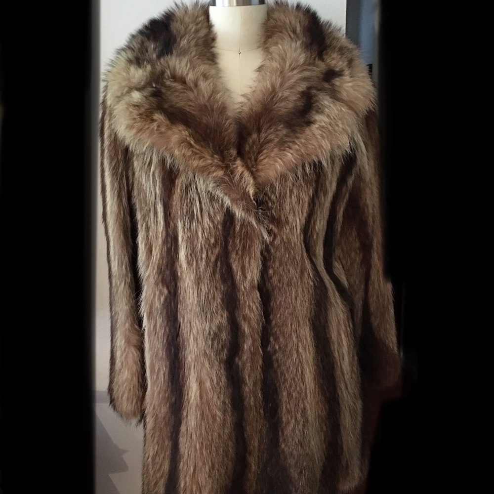 VINTAGE Real Fur Swing Coat